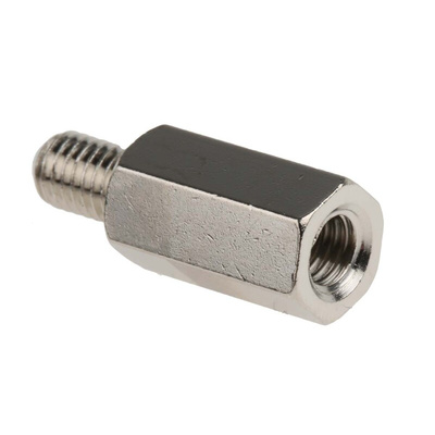 RS PRO Standoff, M5 x M5 Thread, 15mm Body, Brass, Male/Female, 8mm Stud
