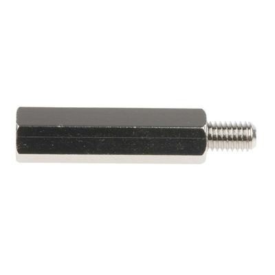 RS PRO Standoff, M5 x M5 Thread, 30mm Body, Brass, Male/Female, 8mm Stud