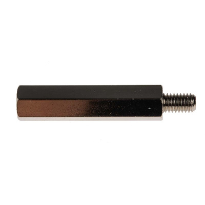 RS PRO Standoff, M5 x M5 Thread, 35mm Body, Brass, Male/Female, 8mm Stud