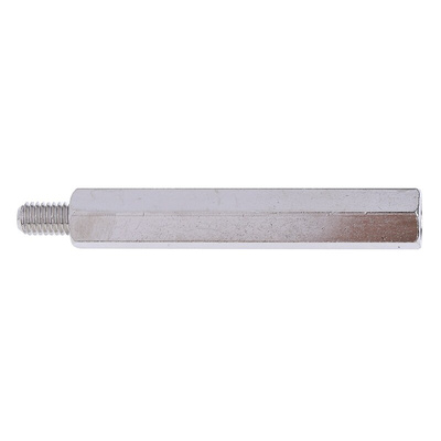 RS PRO Standoff, M5 x M5 Thread, 50mm Body, Brass, Male/Female, 8mm Stud