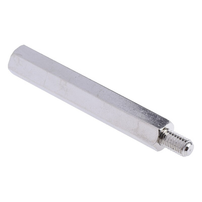 RS PRO Standoff, M5 x M5 Thread, 50mm Body, Brass, Male/Female, 8mm Stud