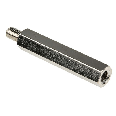 RS PRO Standoff, M5 x M5 Thread, 40mm Body, Brass, Male/Female, 8mm Stud