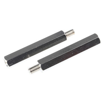 RS PRO Standoff, M5 x M5 Thread, 45mm Body, Brass, Male/Female, 8mm Stud
