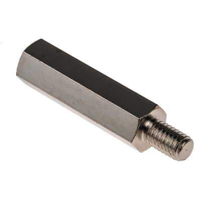 RS PRO Standoff, M6 x M6 Thread, 35mm Body, Steel, Male/Female, 10mm Stud