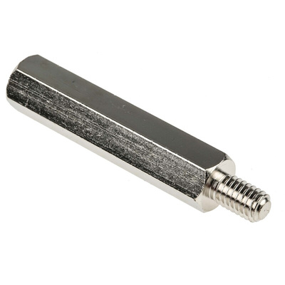 RS PRO Standoff, M6 x M6 Thread, 45mm Body, Steel, Male/Female, 10mm Stud