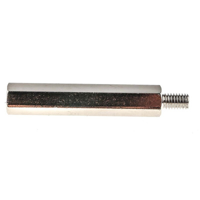 RS PRO Standoff, M6 x M6 Thread, 55mm Body, Steel, Male/Female, 10mm Stud
