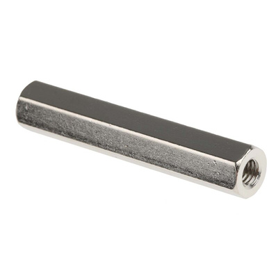 RS PRO Standoff, M4 x M4 Thread, 40mm Body, Brass, Female/Female