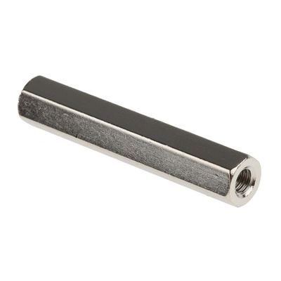 RS PRO Standoff, M4 x M4 Thread, 40mm Body, Brass, Female/Female