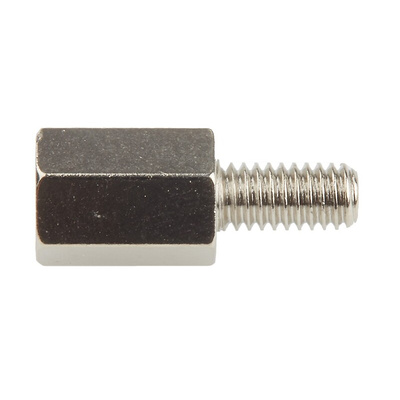 RS PRO Standoff, M4 x M4 Thread, 10mm Body, Brass, Male/Female, 8mm Stud