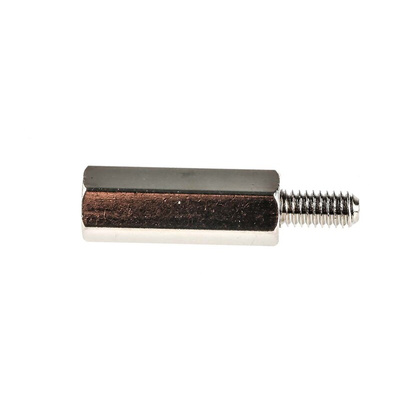RS PRO Standoff, M4 x M4 Thread, 20mm Body, Brass, Male/Female, 8mm Stud