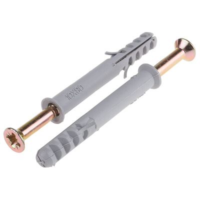 RS PRO Nylon Frame Fixings, fixing hole diameter 10mm, length 80mm