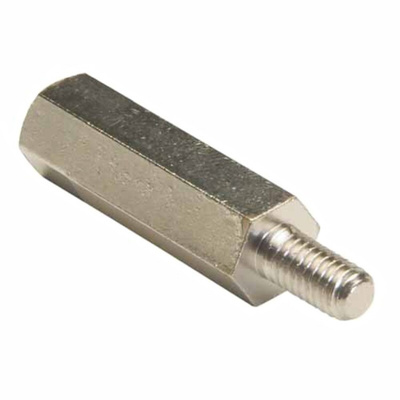 HARWIN Threaded Standoff, M3 x 0.5 Thread, 18mm Body, Brass, Male/Female, 6mm Stud