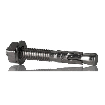 RS PRO Steel Through Bolt M10 x 80mm, 10mm Fixing Hole