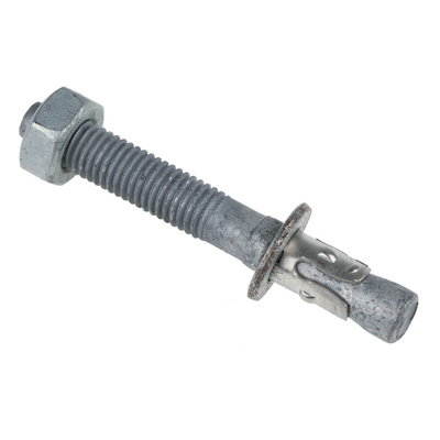 RS PRO Carbon Steel Anchor Bolt M10 x 80mm, 10mm Fixing Hole