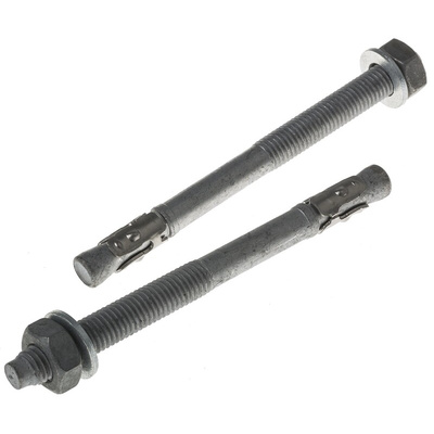 RS PRO Carbon Steel Anchor Bolt M10 x 125mm, 10mm Fixing Hole