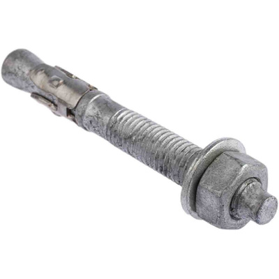 RS PRO Carbon Steel Anchor Bolt M12 x 100mm, 12mm Fixing Hole