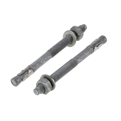 RS PRO Carbon Steel Anchor Bolt M12 x 145mm, 12mm Fixing Hole