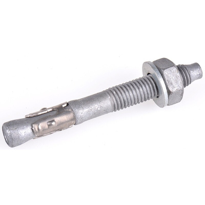 RS PRO Carbon Steel Anchor Bolt M16 x 125mm, 16mm Fixing Hole