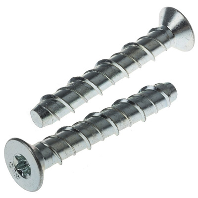 RS PRO Carbon Steel Anchor Bolt M10 x 75mm, 10mm Fixing Hole