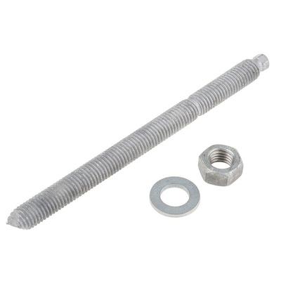 RS PRO Carbon Steel Anchor Bolt M12 x 160mm, 14mm Fixing Hole