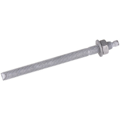 RS PRO Carbon Steel Anchor Bolt M24 x 300mm, 26mm Fixing Hole