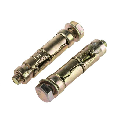 RS PRO Carbon Steel Shield Anchor Loose Bolt M8 x 50mm, 14mm Fixing Hole