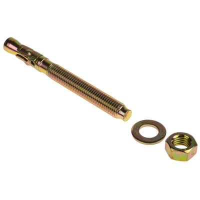 RS PRO Carbon Steel Anchor Bolt M12 x 120mm, 12mm Fixing Hole