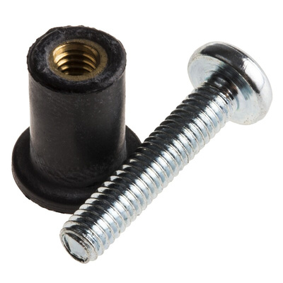 RawlPlug Black Rubber, Steel Wall Plug, 12.6mm Length, 8mm Fixing Hole Diameter
