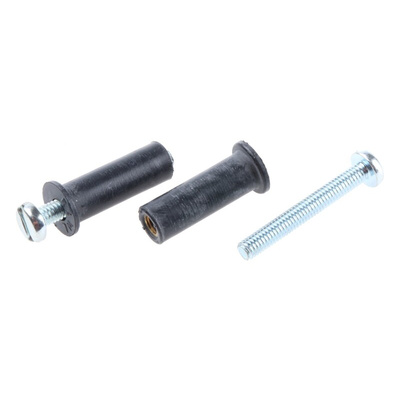 RawlPlug Black Rubber, Steel Wall Plug, 24mm Length, 8mm Fixing Hole Diameter