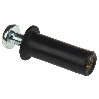 RawlPlug Black Rubber, Steel Wall Plug, 26.1mm Length, 10mm Fixing Hole Diameter