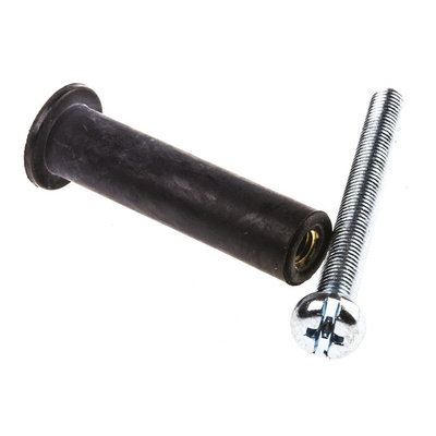 RawlPlug Black Rubber, Steel Wall Plug, 39.8mm Length, 10mm Fixing Hole Diameter