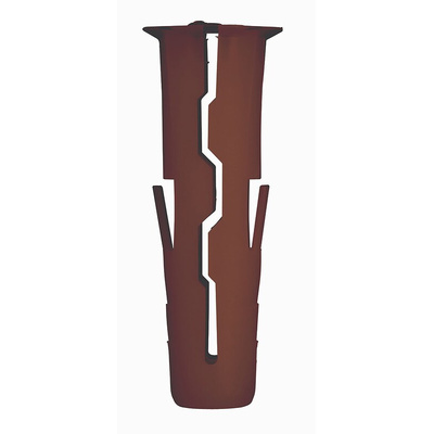 RawlPlug Brown Plastic Wall Plug, 30mm Length, 7mm Fixing Hole Diameter