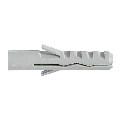 RS PRO Grey Nylon Wall Plug, 30mm Length, 6mm Fixing Hole Diameter