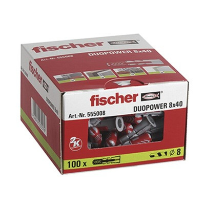 Fischer Fixings Nylon Screw Anchor 40mm, 8mm Fixing Hole