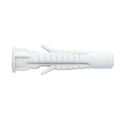 DeWALT White Nylon Wall Plug, 50mm Length, 8mm Fixing Hole Diameter