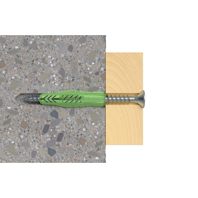 Fischer Fixings Green Nylon Wall Plug, 35mm Length, 6mm Fixing Hole Diameter