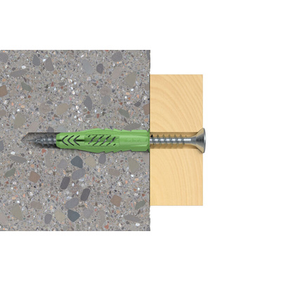 Fischer Fixings Green Nylon Wall Plug, 50mm Length, 8mm Fixing Hole Diameter