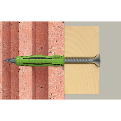 Fischer Fixings Green Wall Plug, 30mm Length, 6mm Fixing Hole Diameter