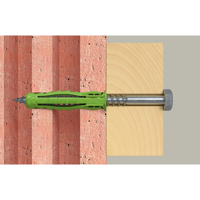 Fischer Fixings Green Wall Plug, 50mm Length, 10mm Fixing Hole Diameter