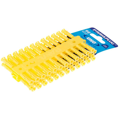RawlPlug Yellow Plastic Wall Plug, 24mm Length, 5mm Fixing Hole Diameter