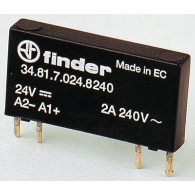 Finder 2 A SPNO Solid State Relay, Zero Crossing, PCB Mount, 240 V ac Maximum Load