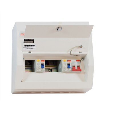 Contactum 6 Way Steel Consumer Unit, 100A Defender