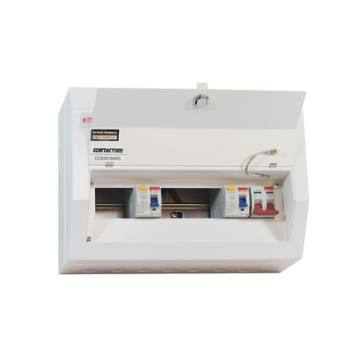 Contactum 8 Way Steel Consumer Unit, 100A Defender