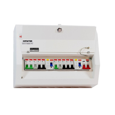 Contactum 10 Way Steel Consumer Unit, 100A Defender