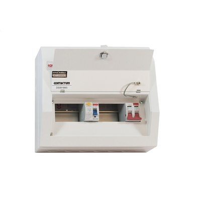 Contactum 8 Way Steel Consumer Unit, 100A Defender