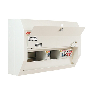 Contactum 10 Way Steel Consumer Unit, 100A Defender