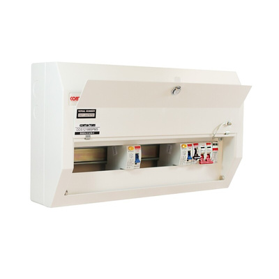 Contactum 12 Way Steel Consumer Unit, 100A Defender