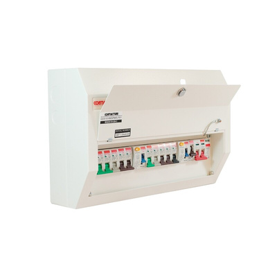 Contactum 10 Way Steel Consumer Unit, 100A Defender