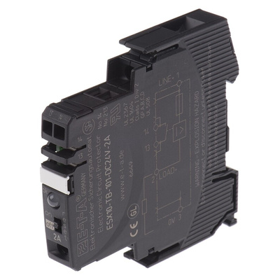 ETA ESX10 Electronic Circuit breaker 2A 24V ESX10-T, 1 channels , Plug-In Mounting