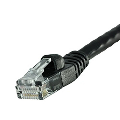 Cinch Connectors Black Cat6 Cable UTP PVC Male RJ45/Male RJ45, Terminated, 7.62m